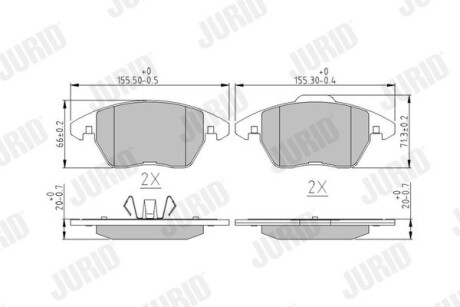 Тормозные колодки передние Audi A1 / VW Beetle, Jetta IV, Polo V / Seat Ibiza IV Jurid 573852J