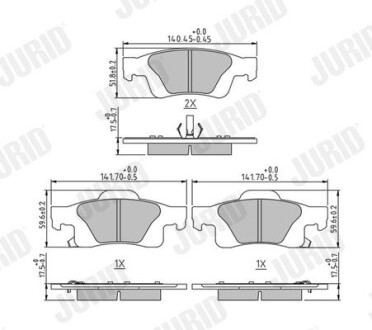 Тормозные колодки задние Jeep Grand Cherokee IV (WK, WK2) Jurid 573860J