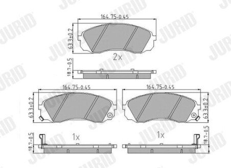 Тормозные колодки передние Hyundai H-1 / KIA Carnival Jurid 573864J