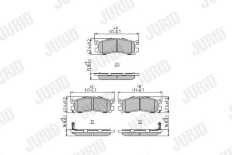 Гальмівні колодки задні Mazda 929 III, E, Xedos 9 Jurid 573914J