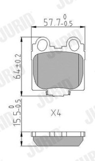 Гальмівні колодки задні Lexus GS, IS, SC / Toyota Altezza, Aristo, Mark II, Verossa Jurid 573915J