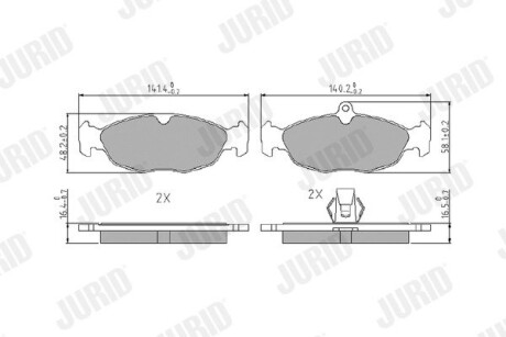 Гальмівні колодки задні ASTON MARTIN DB7/ JAGUAR XJ, XK Jurid 573940J