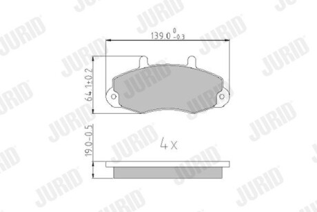 Гальмівні колодки передні FORD TRANSIT, TRANSIT TOURNEO Jurid 573950J