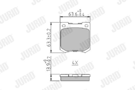 Гальмівні колодки передні VOLVO 340-360/FORD CAPRI/HYUNDAI PONY Jurid 573961J