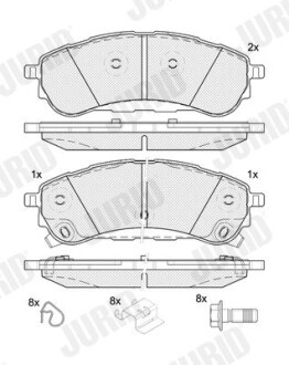 Гальмівні колодки задні Ford Ranger (2018->) Jurid 574132J