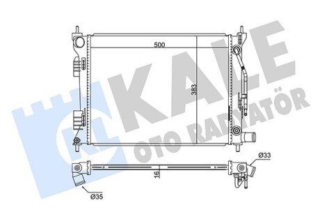 Радіатор охолодження Hyundai Accent Iv, I20 - Kia Rio Iii Radiator OTO RADYATOR Kale 342280 (фото 1)