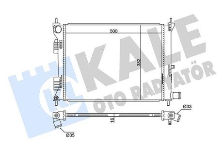 Радіатор охолодження Hyundai Accent Iv, Veloster - Kia Rio Iii Radiator OTO RADYATOR Kale 342285