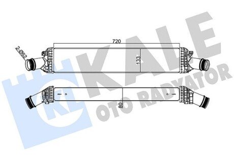 Радиатор интеркулера AudI A4, A5, A6, A7, A8, Q5, Porsche Macan KA Kale 342400