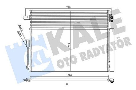 Радіатор кондиціонера Jeep Grand Cherokee IV (With Oil Cooler) OTO RADYATOR Kale 343185