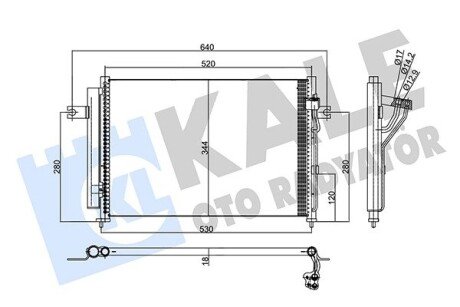 Радиатор кондиционера Hyundai Getz Konderser OTO RADYATOR Kale 345430