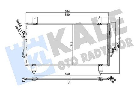 Радіатор кондиціонера Mitsubishi Outland Er III OTO RADYATOR Kale 345780 (фото 1)