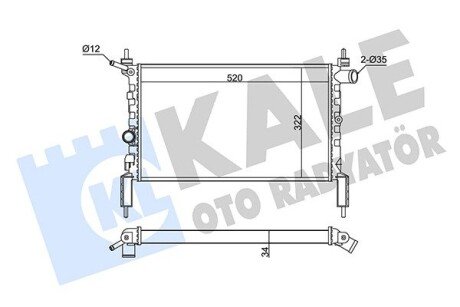 Радиатор охлаждения Opel Astra F OTO RADYATOR Kale 346195