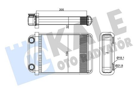 Радіатор обігрівача Opel Astra J, Astra J Gtc, Astra K, Cascada OTO RADYATOR Kale 346390