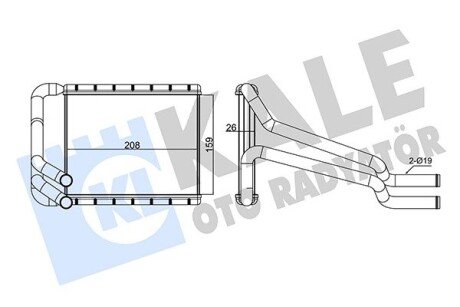 Радиатор обогревателя Hyundai Elentra, I30, Kia CeeD, Pro CeeD Heater OTO RADYATOR Kale 347350