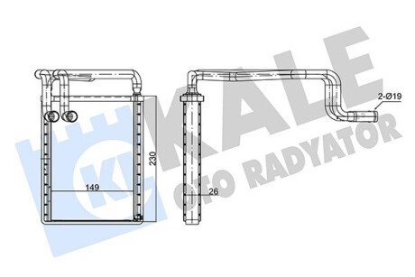 Радіатор обігрівача Hyundai Sonata V OTO RADYATOR Kale 347410 (фото 1)