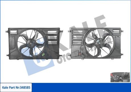 Вентилятор охолодження радіатора з кожухом Ford Transit, Tourneo Custom Fan & Motor & Shroud OTO RADYATOR Kale 348585