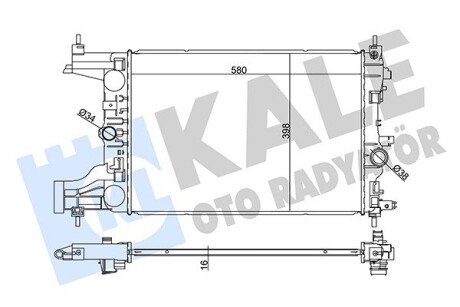 Радиатор охлаждения Chevrolet Cruze 1.6, 1.8(09-), Orlando(10-) 1.8i, Astra J(10-) 1.4i, 1.6i, 1.8i МКПП OTO RADYATOR Kale 349200