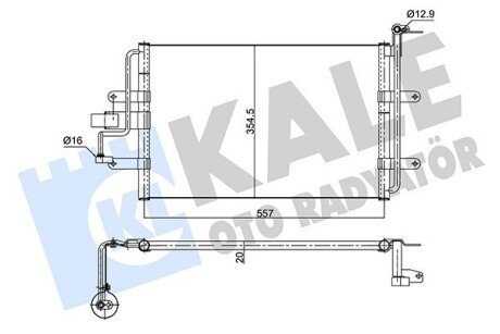 Радіатор кондиціонера Seat Leon, Toledo II, Volkswagen Bora, Golf IV OTO RADYATOR Kale 352630 (фото 1)