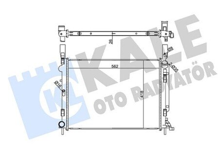 Радіатор охолодження Renault Kangoo, Grand Kangoo OTO RADYATOR Kale 355565