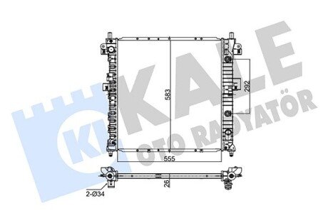 Радиатор охлаждения двигателя SsangYong Actyon, Kyron (05-12) АКПП, 2.0 XDi, 2.7 XDi OTO RADYATOR Kale 356405