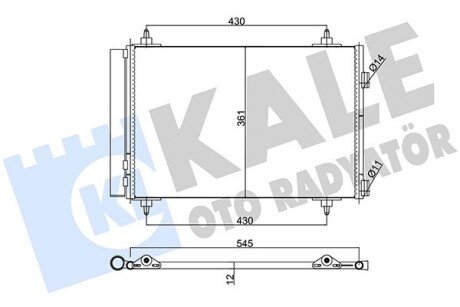 Радіатор кондиціонера Citroen Belingo, C4, C4 I, C4 Picasso I OTO RADYATOR Kale 377900 (фото 1)