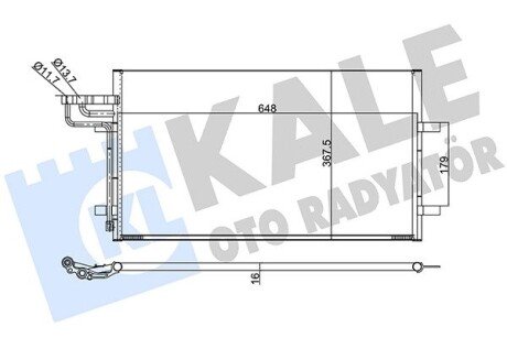 Радіатор кондиціонера Ford C-Max, Focus C-Max, Focus II OTO RADYATOR Kale 386100