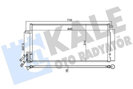 Радіатор кондиціонера Fiat Bravo II, Punto/Opel Corsa D OTO RADYATOR Kale 389100 (фото 1)