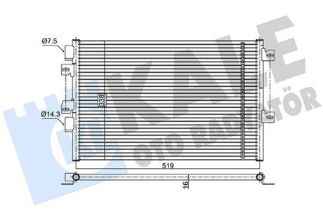 Радіатор кондиціонера Nissan Kubistar, Renault Kangoo OTO RADYATOR Kale 389200
