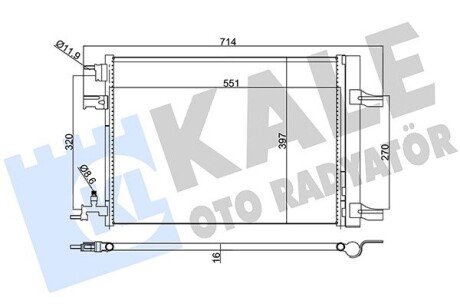 Радіатор кондиціонера Chevrolet Cruze, Orlando, Opel Astra J, Astra J Gtc OTO RADYATOR Kale 391100