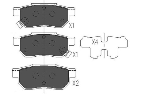 Гальмівні колодки зад. Civic -01/Jazz 02- KAVO KBP-2007 (фото 1)