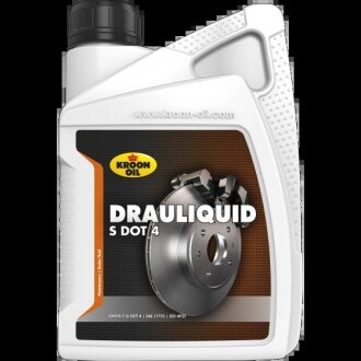 Тормозная жидкость DRAULIQUID-S DOT 4 BRAKEFLUID 1л KROON OIL 04206