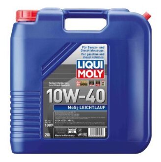 ОЛИВА МОТОРНА MOS2-LEICHTLAUF 10W-40 20Л LIQUI MOLY 1089