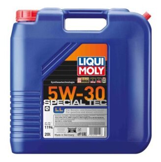 ОЛИВА МОТОРНА SPECIAL TEC LL 5W-30 20Л LIQUI MOLY 1194