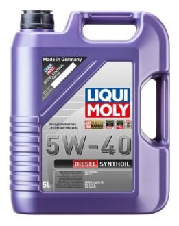 ОЛИВА МОТОРНА DIESEL SYNTHOIL 5W-40 5Л LIQUI MOLY 1341