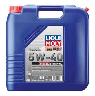 ОЛИВА МОТОРНА DIESEL SYNTHOIL 5W-40 20Л LIQUI MOLY 1342