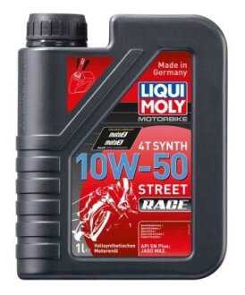 ОЛИВА 4T СИНТ. ДЛЯ МОТОЦИКЛІВ MOTORBIKE 4T SYNTH 10W-50 STREET RACE 1Л LIQUI MOLY 1502 (фото 1)