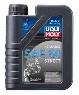 ОЛИВА МОТОРНА МІНЕРАЛЬНА ДЛЯ МОТОЦИКЛІВ MOTORBIKE HD-CLASSIC SAE 50 STREET 1Л LIQUI MOLY 1572