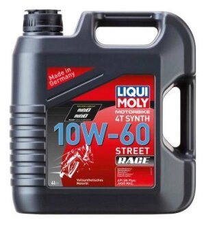 ОЛИВА 4T СИНТ. ДЛЯ МОТОЦИКЛІВ MOTORBIKE 4T SYNTH 10W-60 STREET RACE 4Л LIQUI MOLY 1687