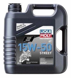 ОЛИВА 4T НС-СИНТ. ДЛЯ МОТОЦИКЛІВ MOTORBIKE 4T 15W-50 STREET 4Л LIQUI MOLY 1689