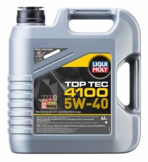 ОЛИВА МОТОРНА TOP TEC 4100 5W-40 4Л LIQUI MOLY 2195