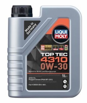 ОЛИВА МОТОРНА TOP TEC 4310 0W-30 1Л LIQUI MOLY 2361