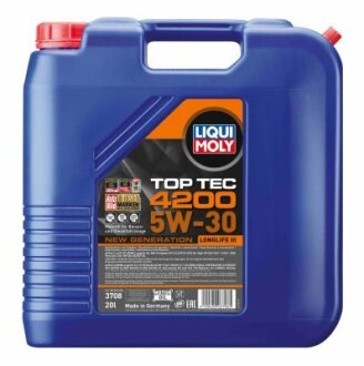 ОЛИВА МОТОРНА TOP TEC 4200 5W-30 NEW GENERATION 20Л LIQUI MOLY 3708