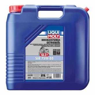 ОЛИВА ТРАНСМIСIЙНА HOCHLEISTUNGS-GETRIEBEOIL GL3+ 75W-80 20Л LIQUI MOLY 4428