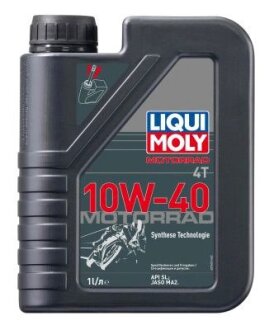 ОЛИВА МОТОРНА НС-СИНТЕТИЧНА MOTORBIKE 4T 10W-40 STREET 1Л LIQUI MOLY 7609