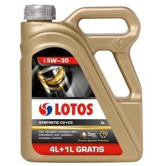 Олива моторна Synthetic C2/C3 5W-30 4 л + 1 л (WF-K404D90-0H0) Lotos 300103