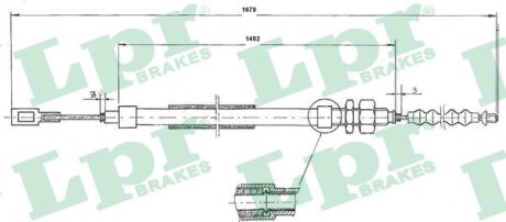 Трос ручного тормоза LPR s.r.l C0095B