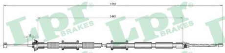 Трос стоянкового гальма FIAT Doblo 00-13 LPR s.r.l C0169B