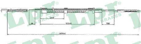 Трос ручного тормоза LPR s.r.l C0304B