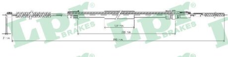 Трос ручного тормоза LPR s.r.l C0626B