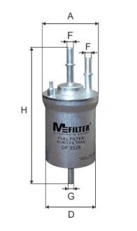 Фільтр паливний 1.4/1.6i Caddy/Jetta 05-/Golf V/VI/Octavia 04-/Fabia M-FILTER DF 3528